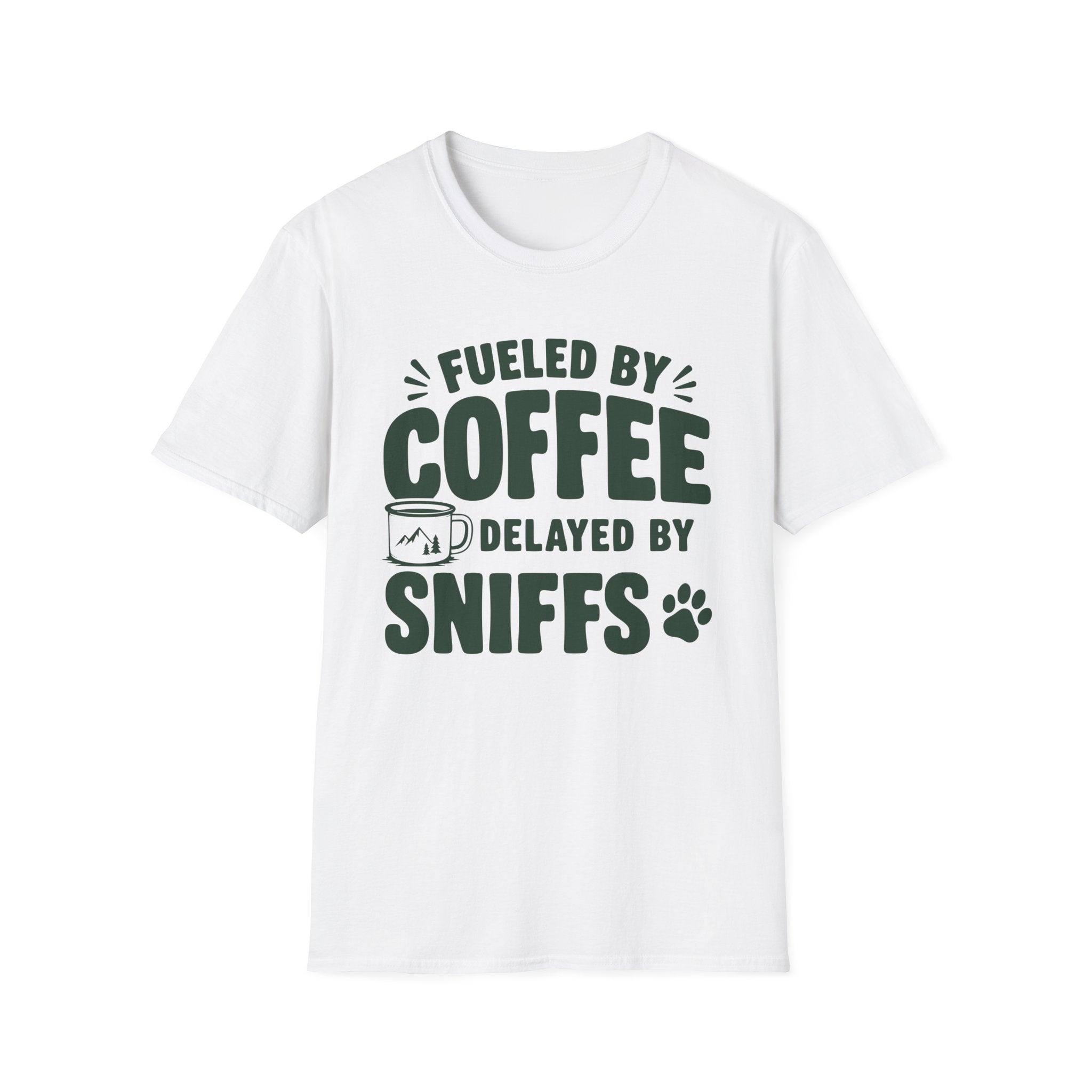 Fueled by Coffee, Delayed by Sniffs Unisex Tee
