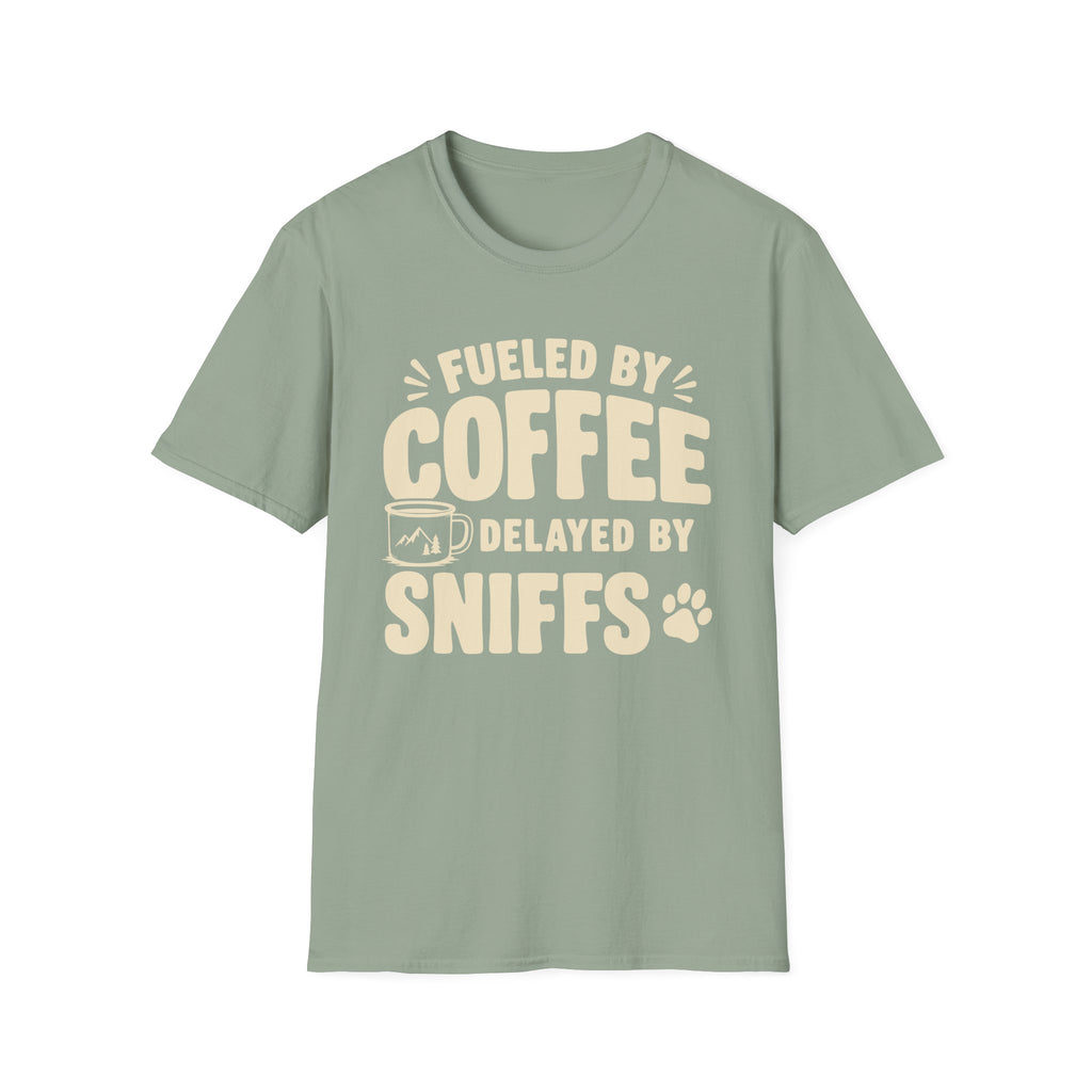 Fueled by Coffee, Delayed by Sniffs Unisex Tee