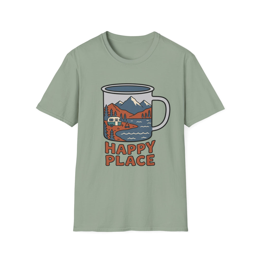 Happy Place Trailer Camp Mug Unisex Tee