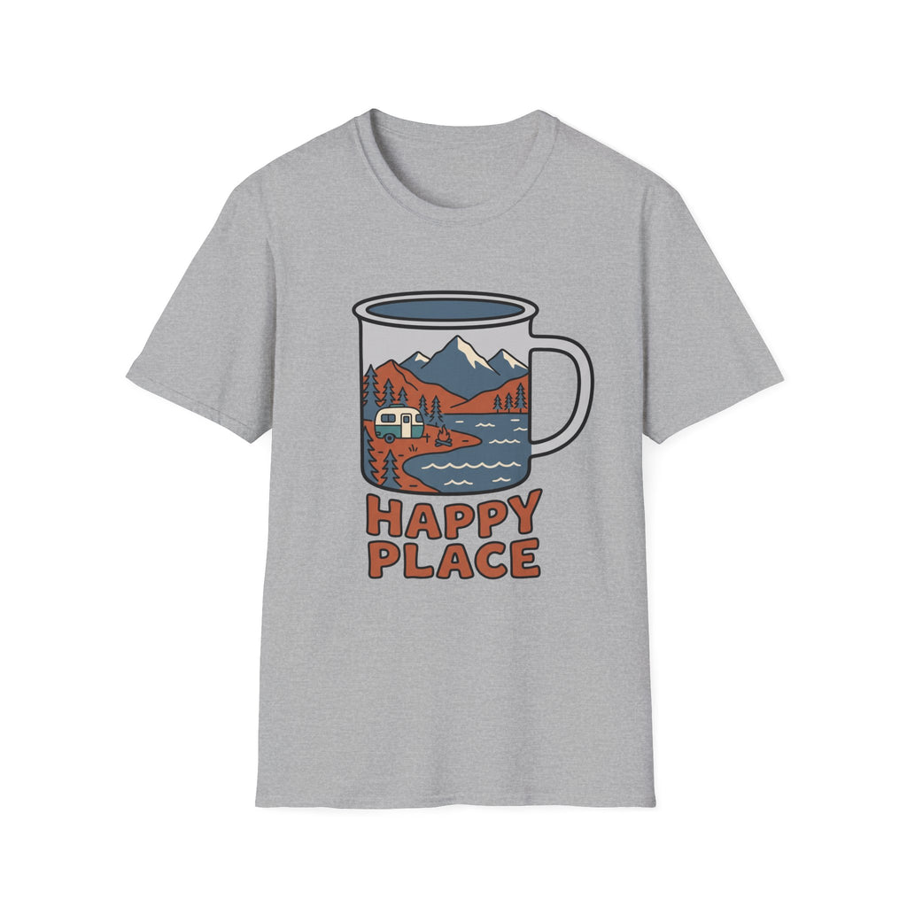 Happy Place Trailer Camp Mug Unisex Tee