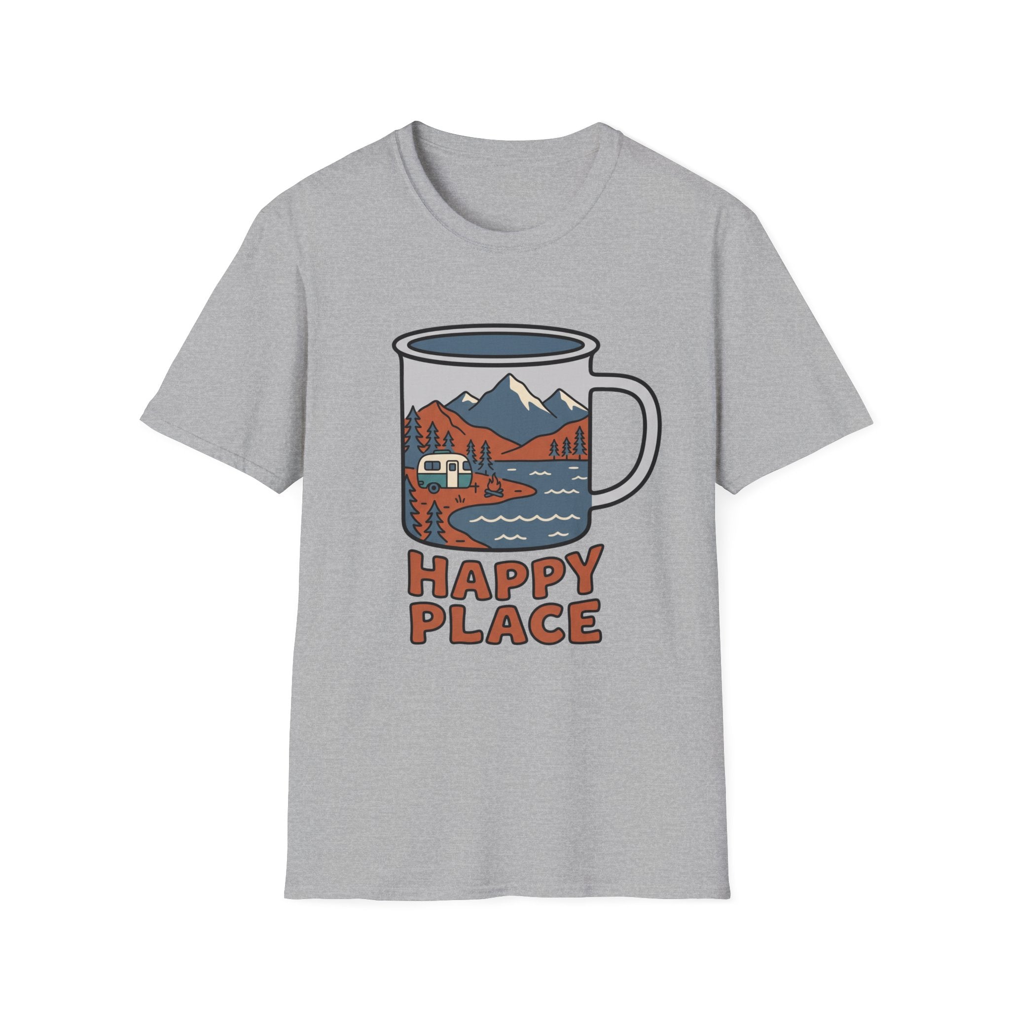 Happy Place Trailer Camp Mug Unisex Tee