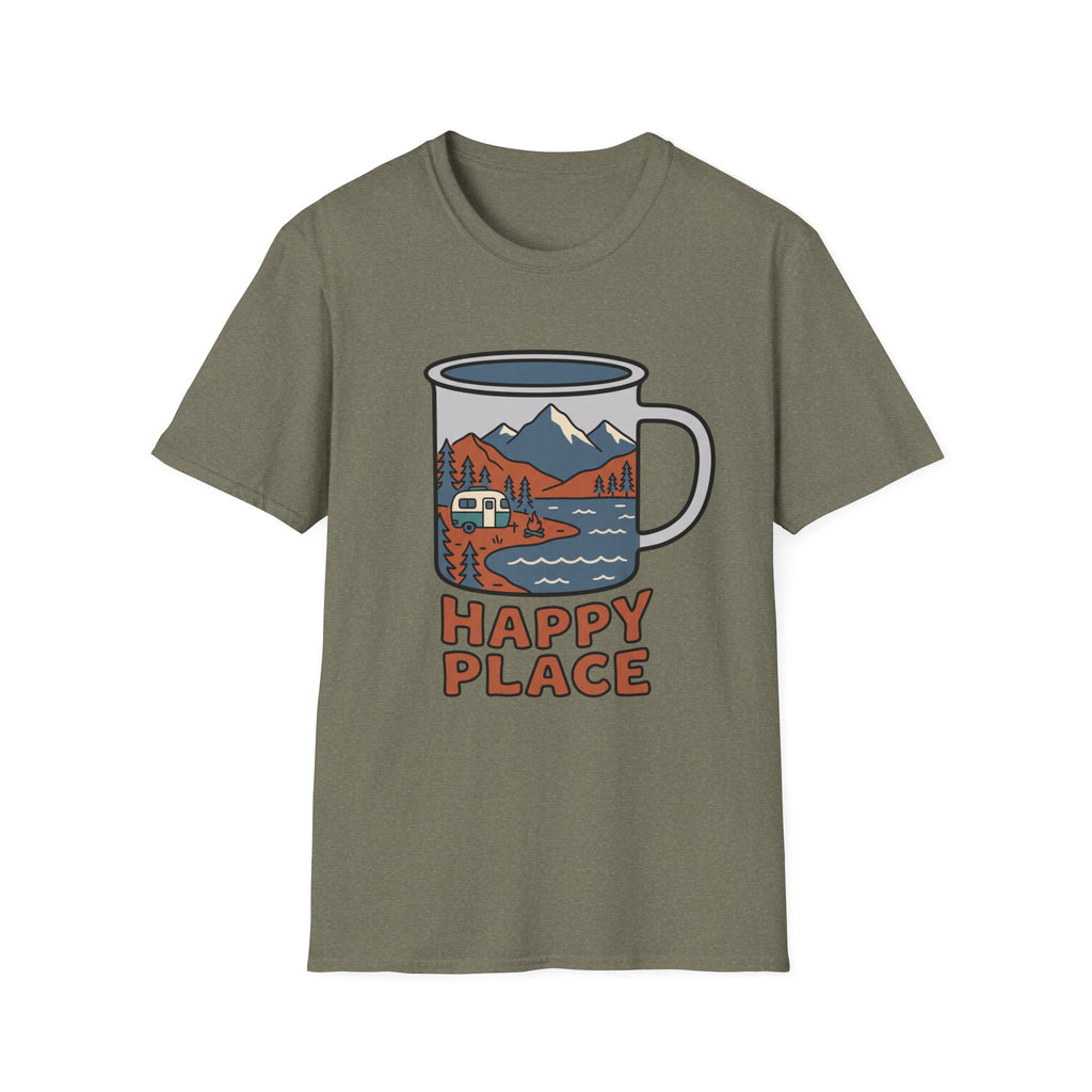 Happy Place Trailer Camp Mug Unisex Tee
