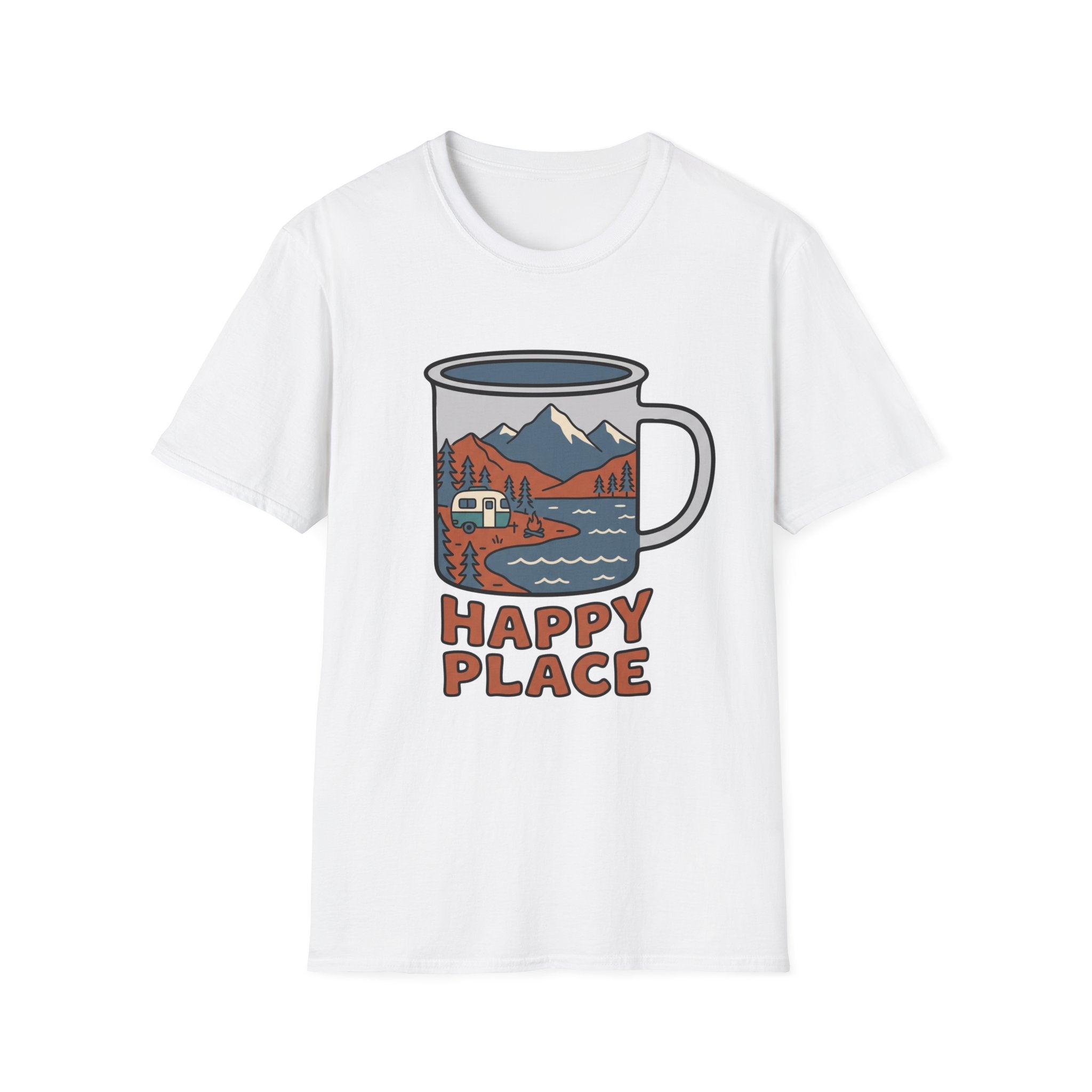Happy Place Trailer Camp Mug Unisex Tee
