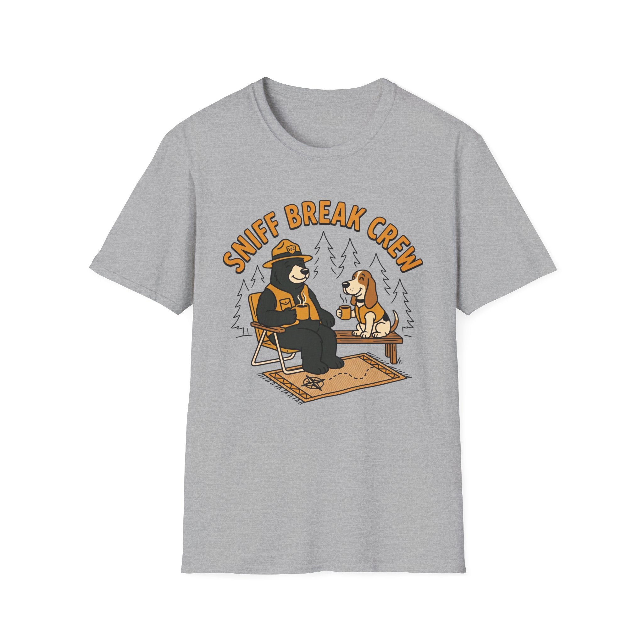 Bear & Dog Sniff Break Crew Unisex Tee