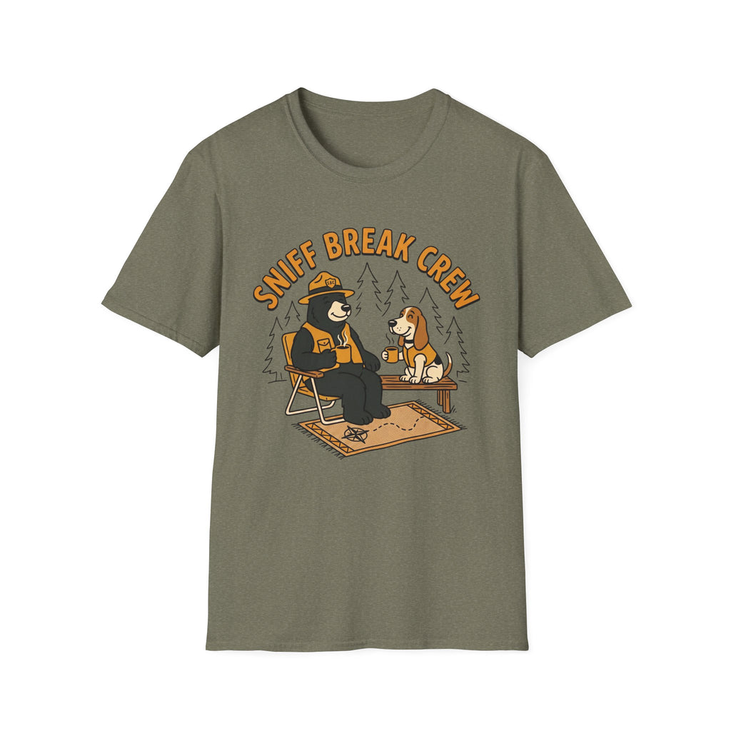 Bear & Dog Sniff Break Crew Unisex Tee