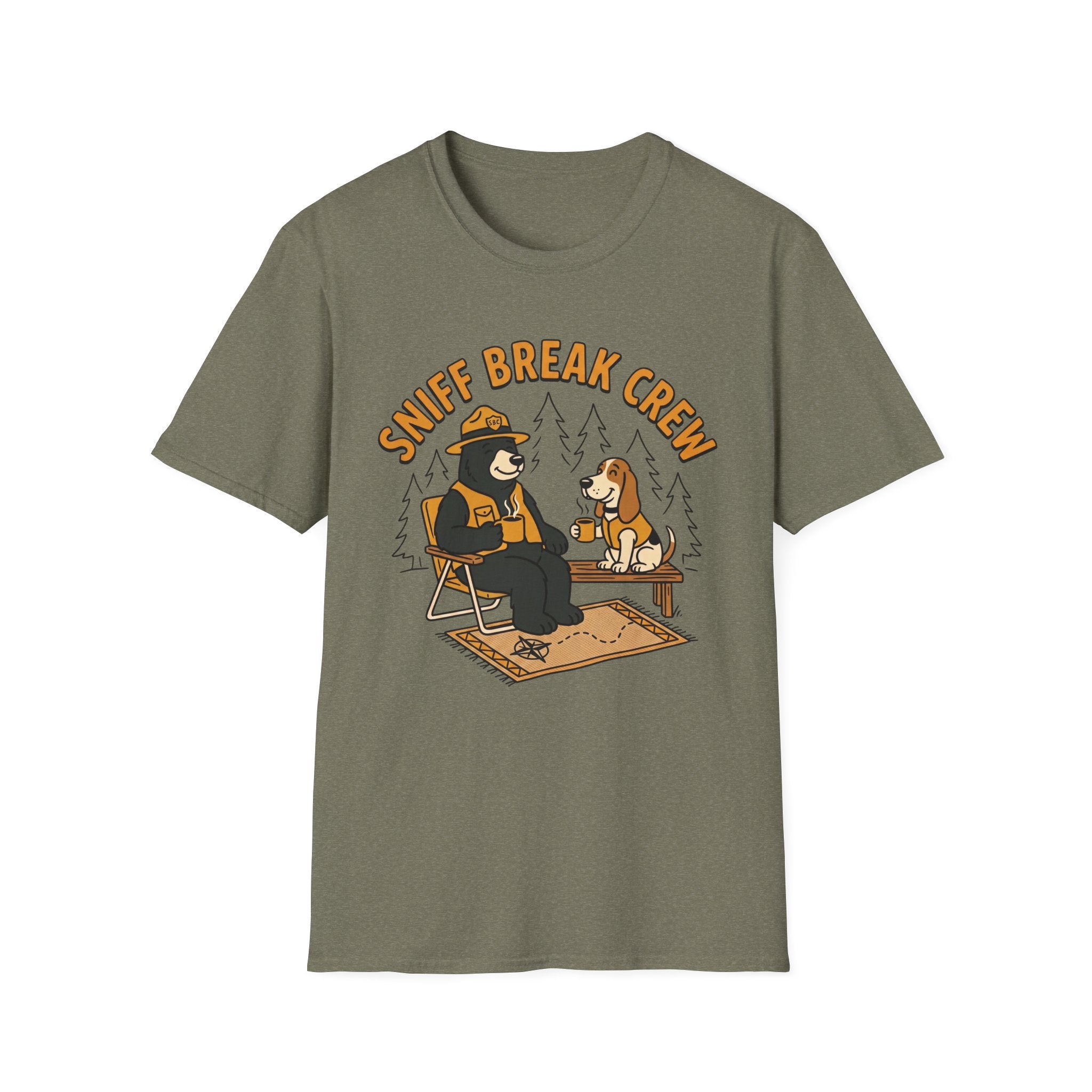 Bear & Dog Sniff Break Crew Unisex Tee