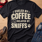 Fueled by Coffee, Delayed by Sniffs Unisex Tee