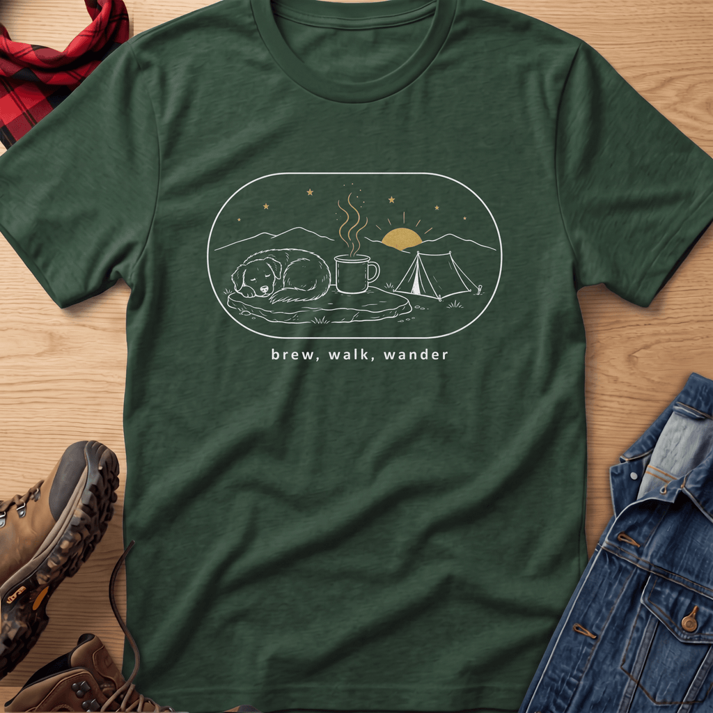 Brew, Walk, Wander Unisex Tee