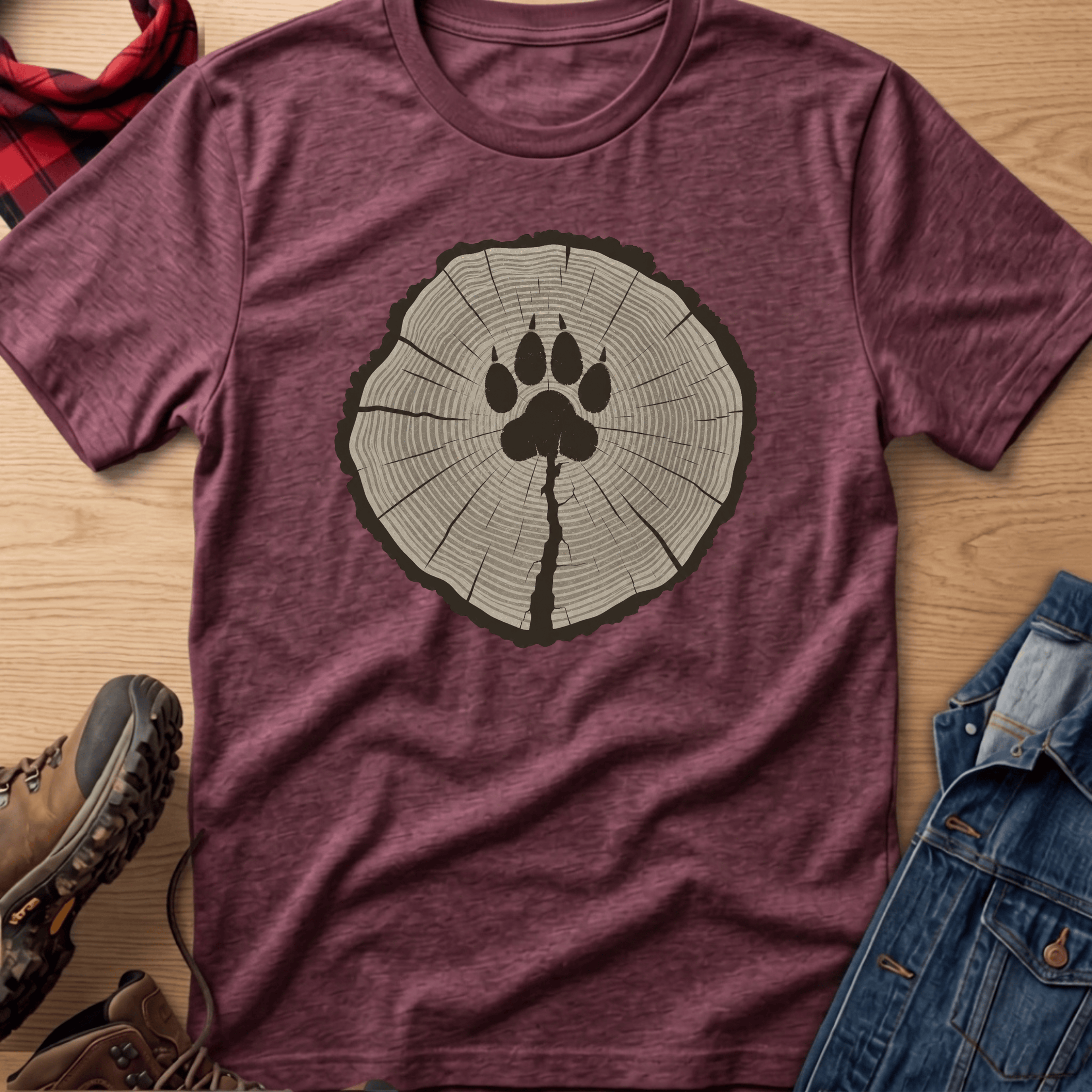 Dog Paw Tree Ring Unisex Tee