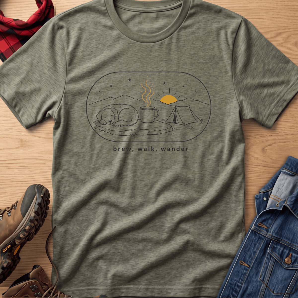 Brew, Walk, Wander Unisex Tee