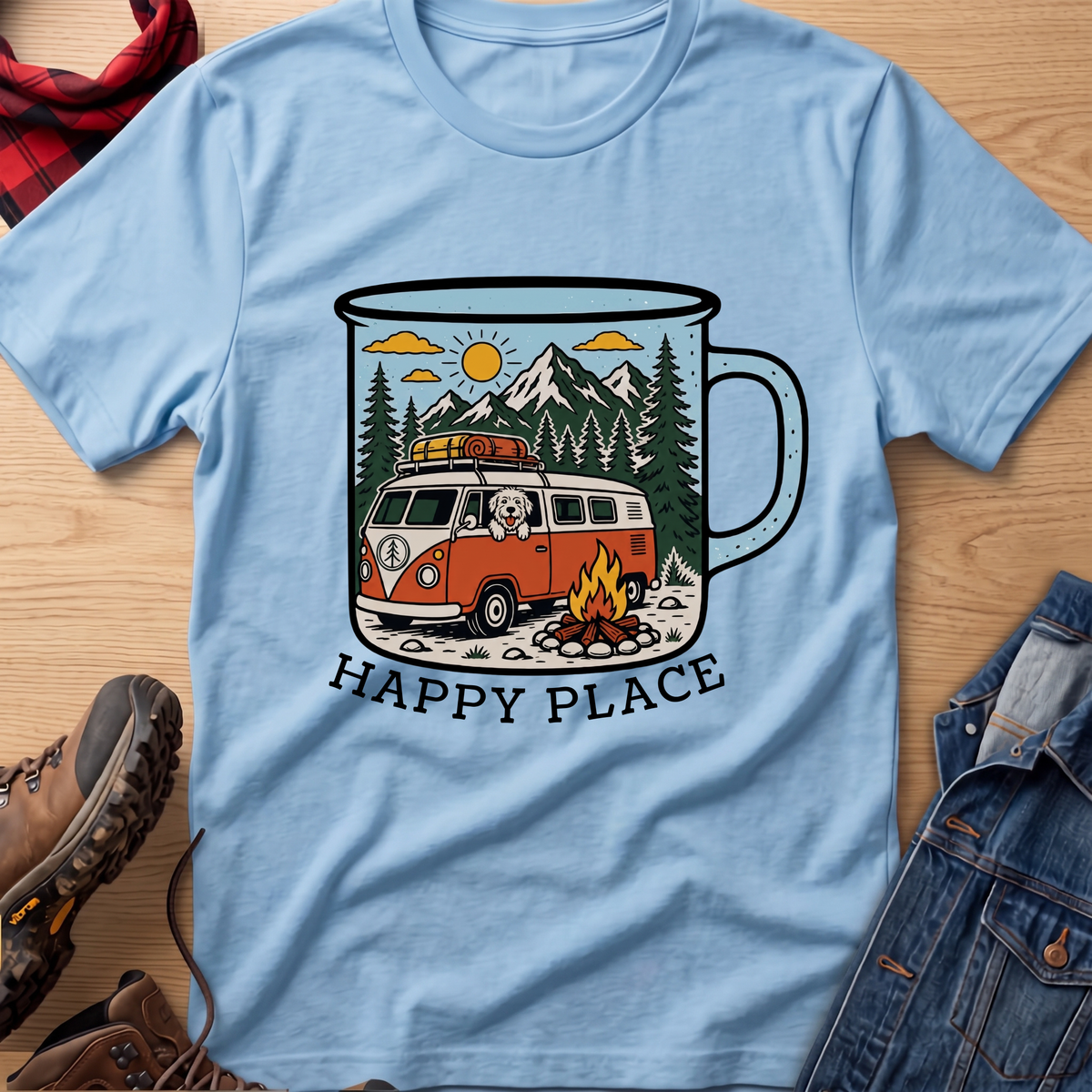 Happy Place Camp Mug Unisex Tee