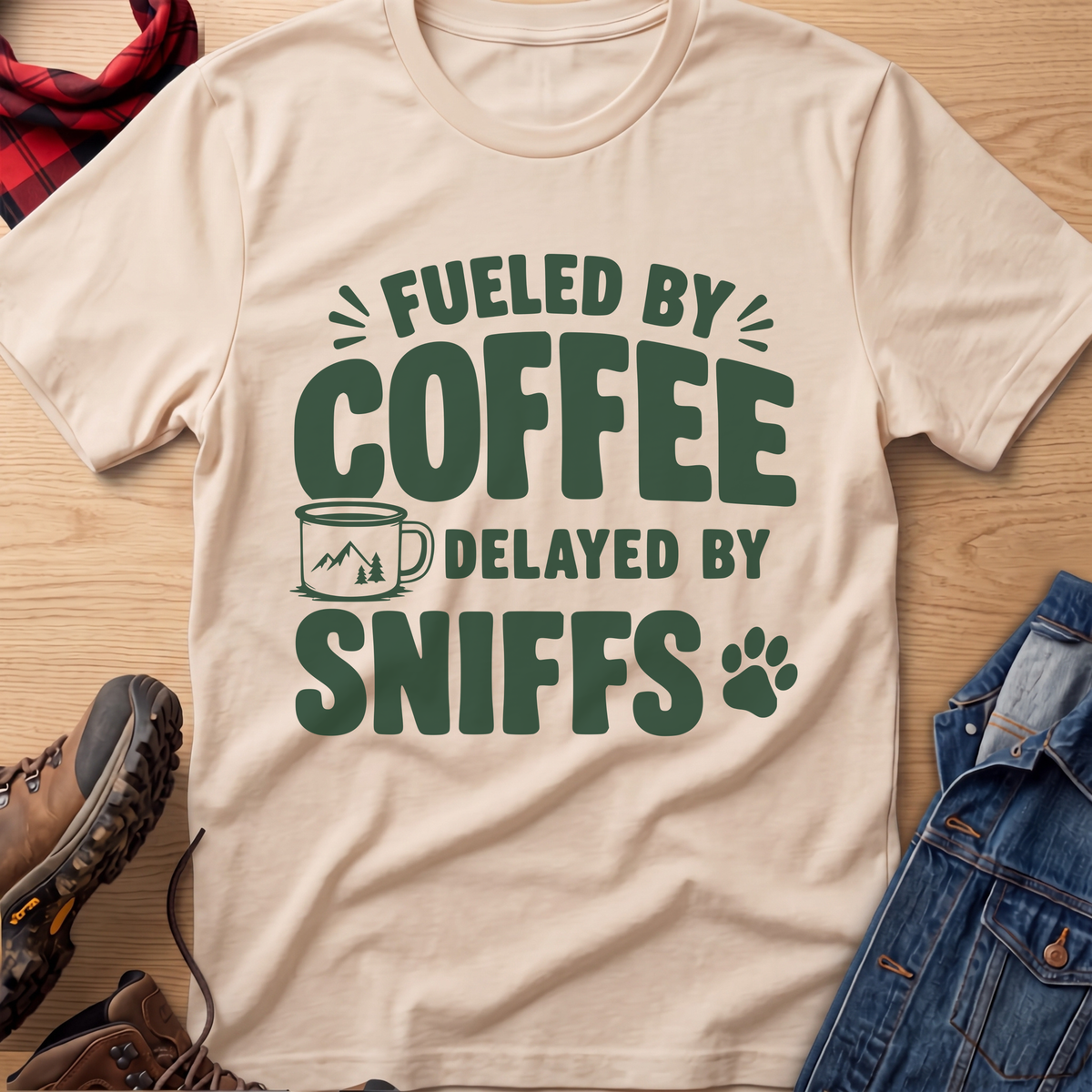Fueled by Coffee, Delayed by Sniffs Unisex Tee