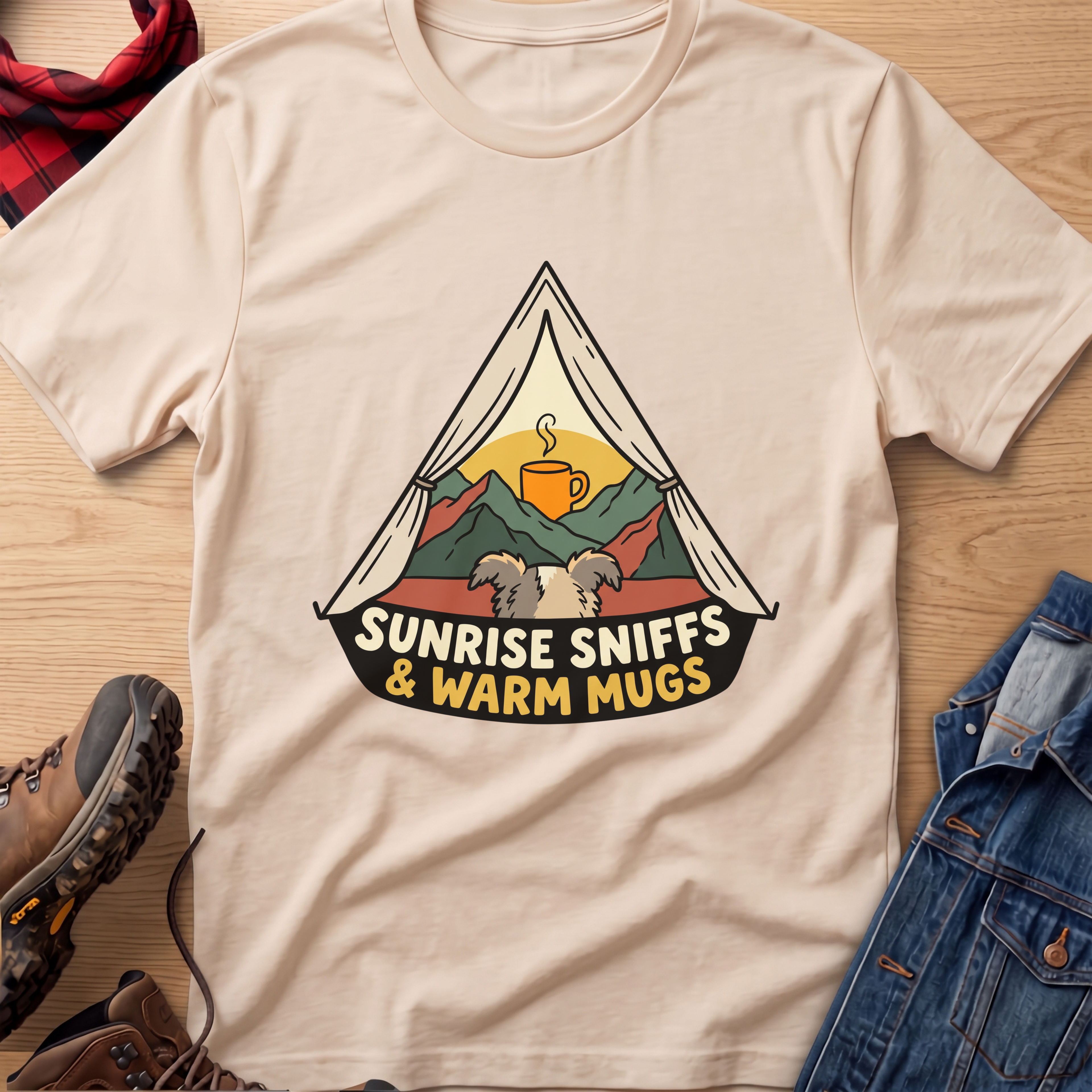 Sunrise Sniffs & Warm Mugs Unisex Tee