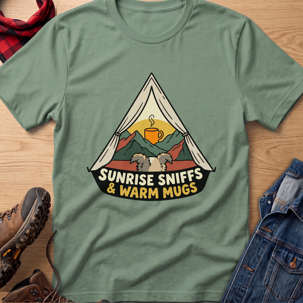 Sunrise Sniffs & Warm Mugs Unisex Tee