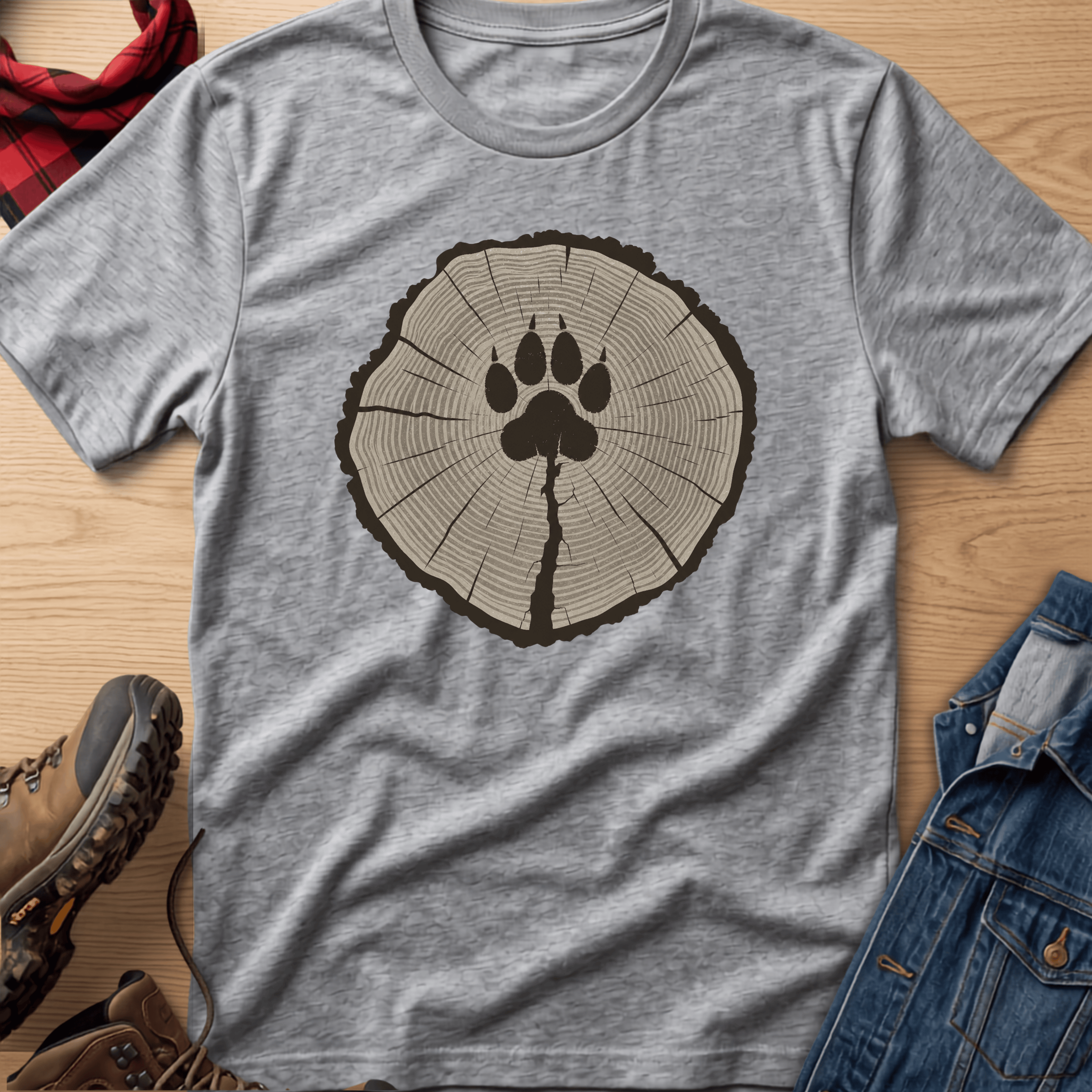 Dog Paw Tree Ring Unisex Tee