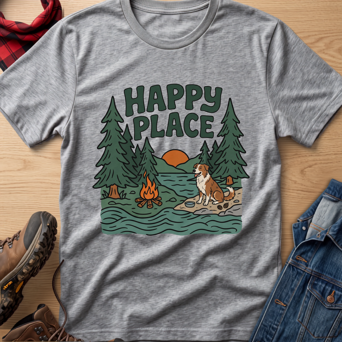 Happy Place Campfire Unisex Tee