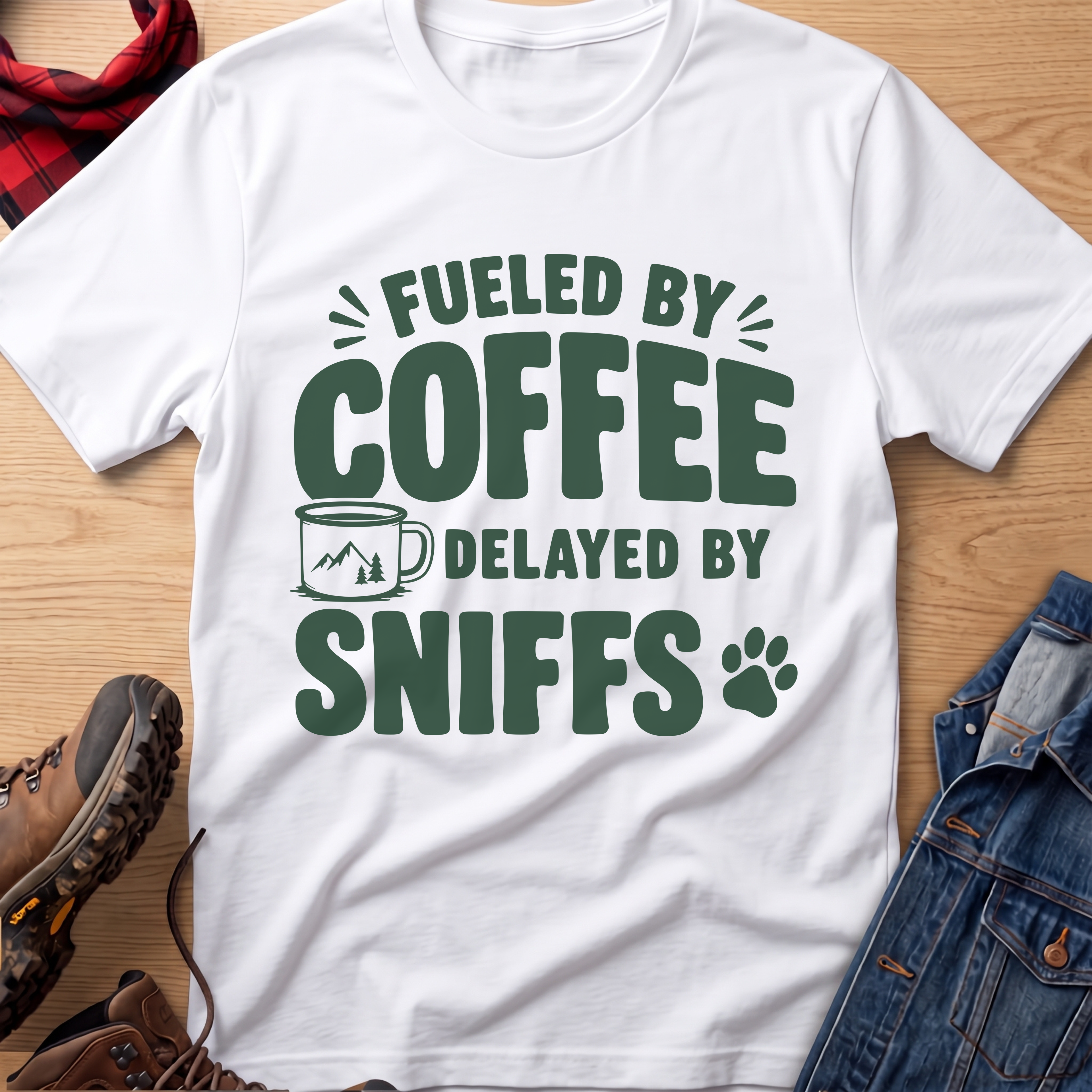 Fueled by Coffee, Delayed by Sniffs Unisex Tee